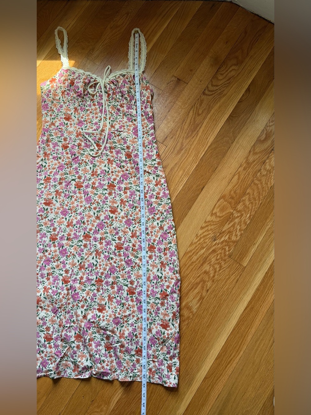 0331 - Commense Floral Print Trim Cami Midi Dress - Picture 12 of 14
